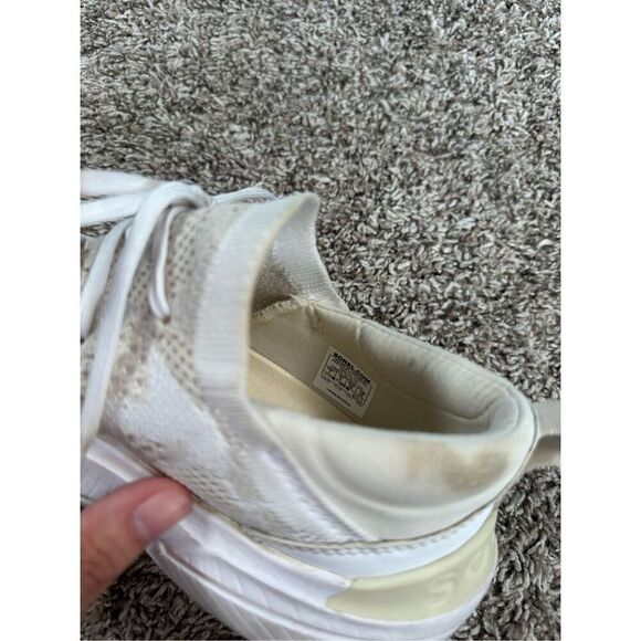 SOREL Women's 7 Explorer Blitz Stride Lace Sneakers Cream Knit Mesh Athletic Gym - Picture 5 of 14
